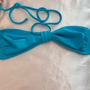 Turquoise Bandeau Bikini Top with Removable Straps